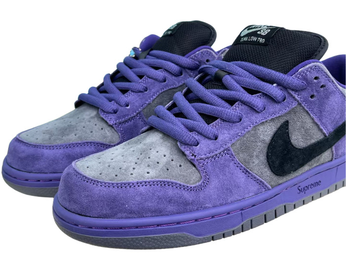 1:1 quality version Supreme x Nike SB Dunk Low Black-Gray-Purple 28442911