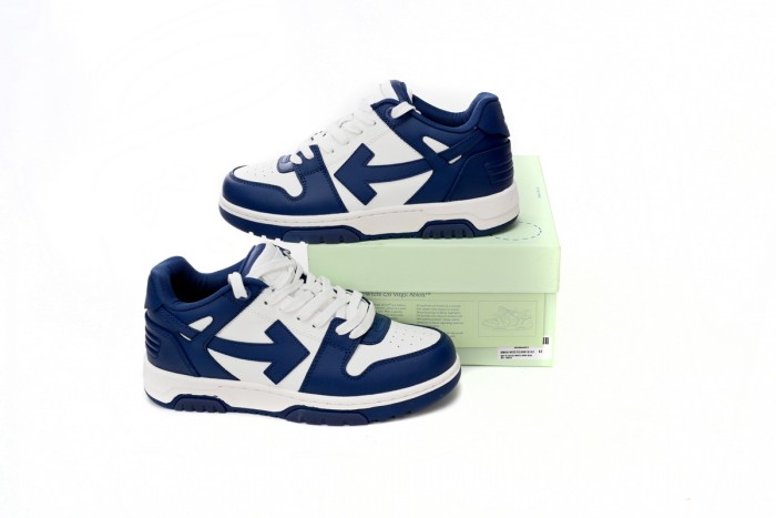 OW Out Of Office "OOO" Low Tops Dark Blue White OMIA189S22LEA0010142