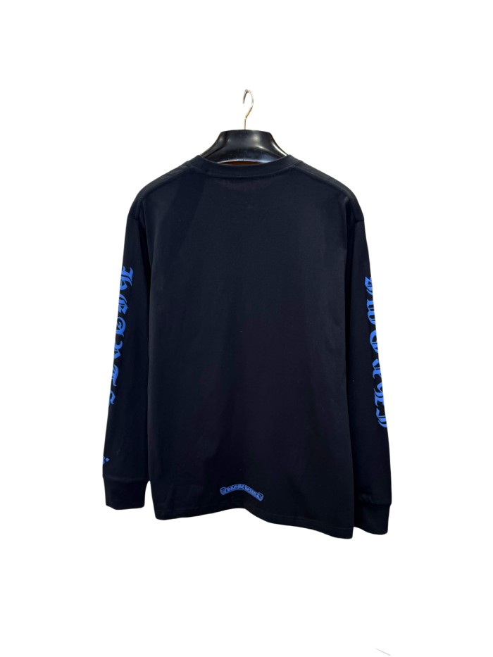 1:1 quality version Blue Ink Print Pocket Long Sleeve T-Shirt 28946646