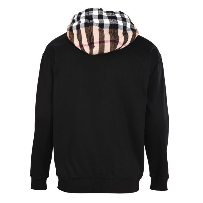 1:1 quality version Plaid Patchwork Zipper Hoodie 3 colors  28478620