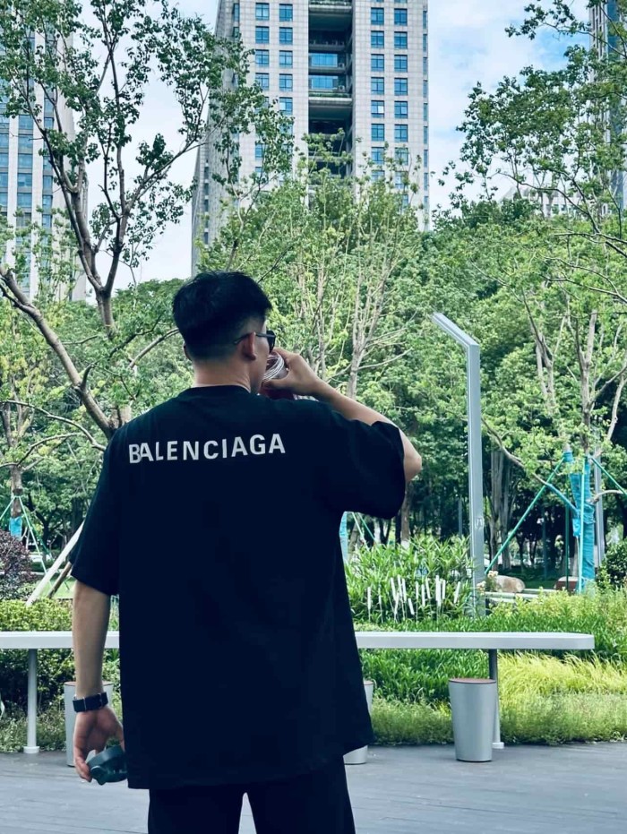 1:1 quality version Letter Logo Reflective Print Tee 2 colors 28903005