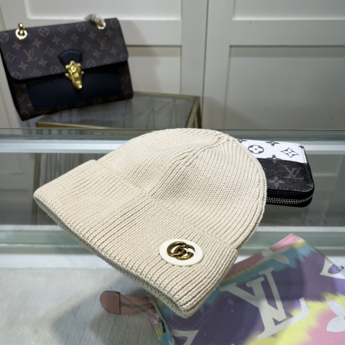 1:1 quality version Double G Logo Wool and Cashmere Knit Beanie 4 colors
