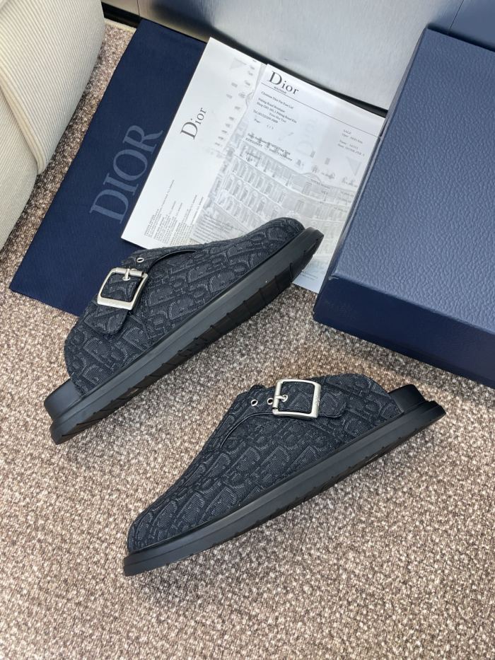 1:1 quality version Aqua Leather Oblique Slippers 2 colors 28691974