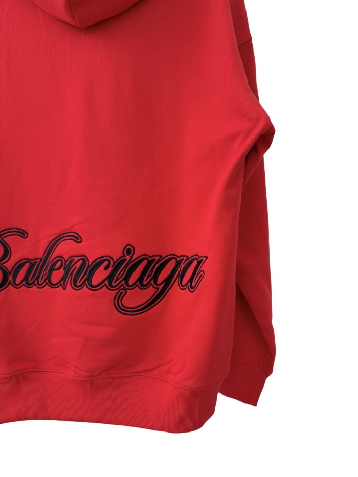 1:1 quality version Two-Sleeve Cursive Letter Matte Embroidered Hoodie 2 colors 28974530