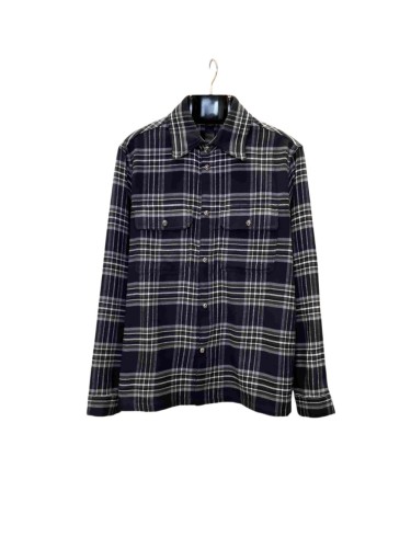 1:1 quality version classic black-white-gray check jacquard lapel long-sleeve shirt 28937201