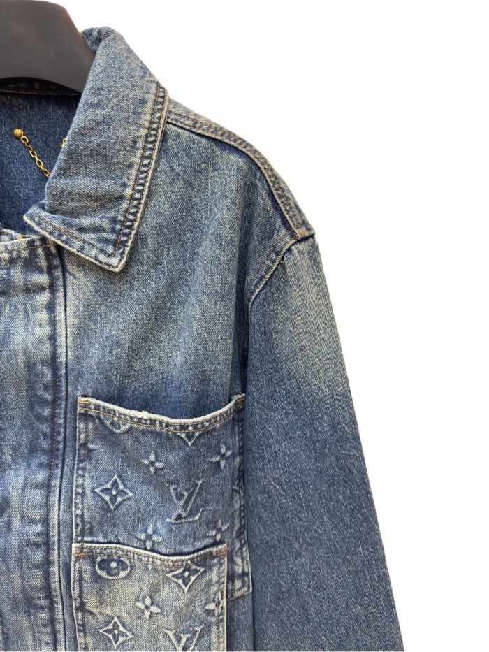1:1 quality version Embroidered Patch Pocket Denim Jacket 28687456