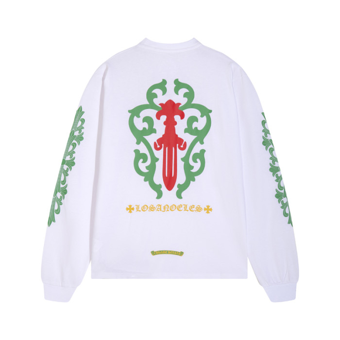 Ivy Great Sword Flower Arm Round Neck Long Sleeve T-Shirt
