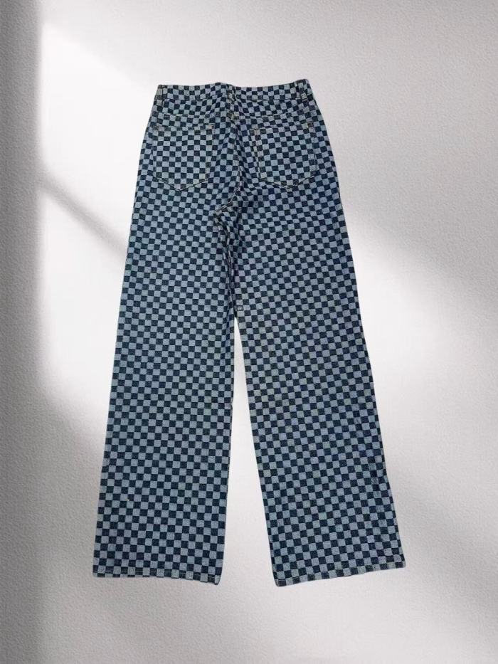 28113936 Gradient Small Check Jeans