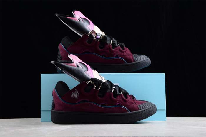 L@nvin Burgundy Suede Sneakers