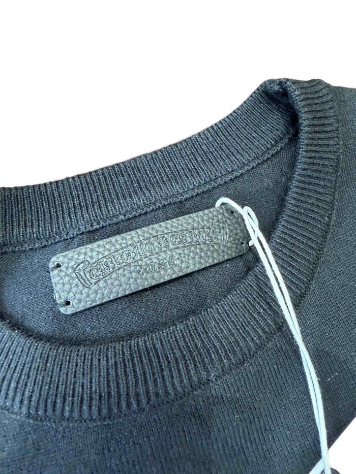 1:1 quality version Scroll Pattern Embroidered Crew Neck Wool Sweater 2 colors 28938051
