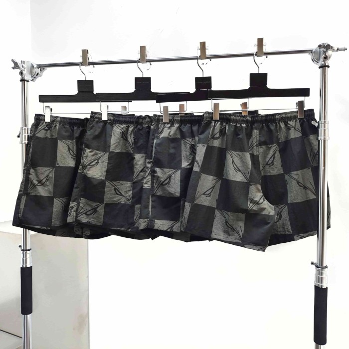[Big & Tall for weights up to 220 lbs]1:1 quality version Black Gray Plaid Beach Shorts 28971913