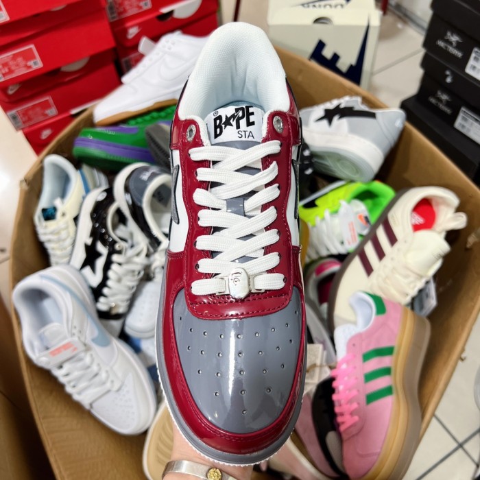 1:1 quality version Ape Logo Lightning Stars Colorblock Low Top Board Shoes 2 colors