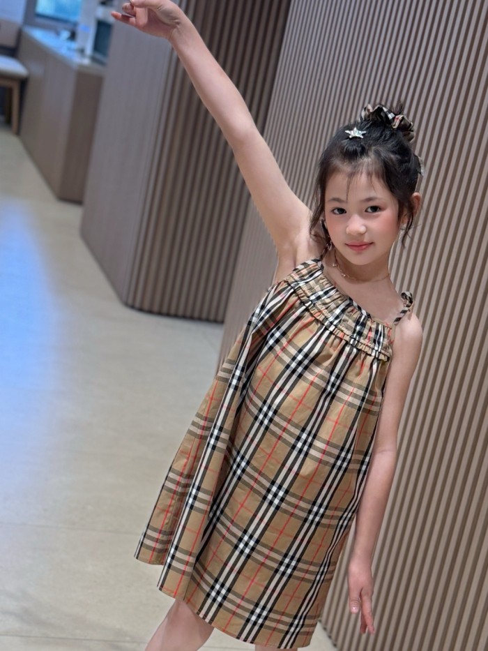 Classic Plaid Sleeveless Strap Dress for Kids 29006816