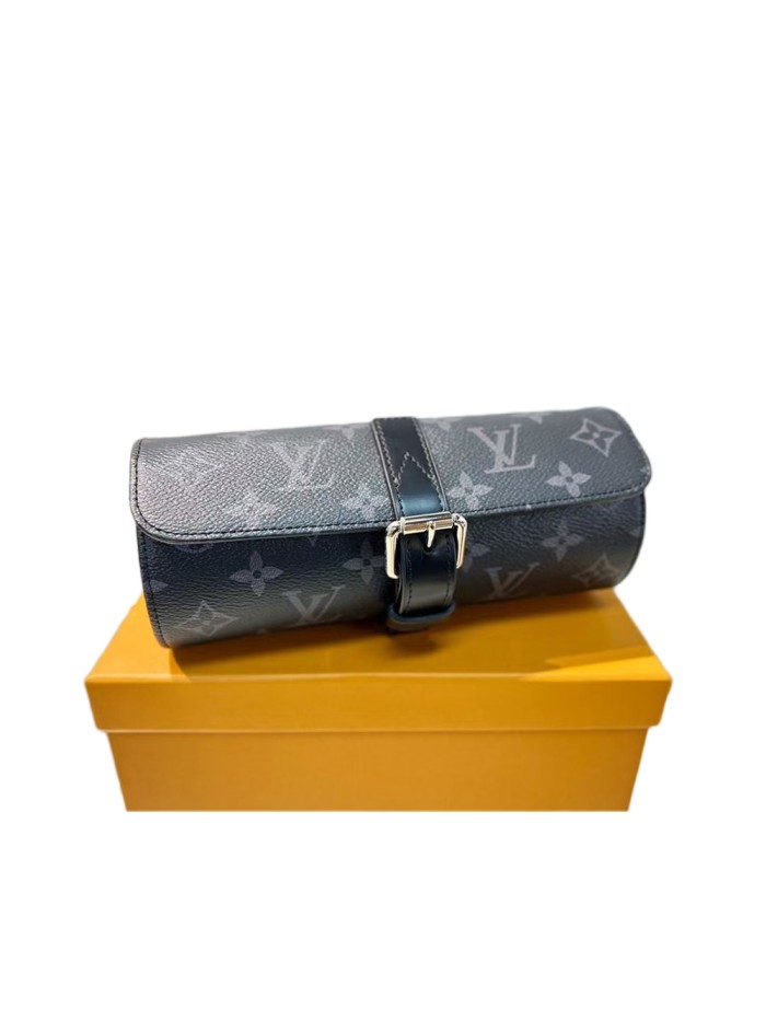 Classic Floral Print Canvas and Leather Combination Watch Box Clutch Bag 28658930