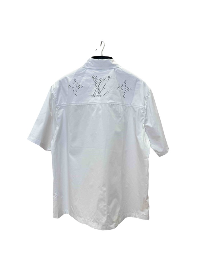 1:1 quality version Embroidered Jacquard Flocked Print Lapel Shirt 28968106