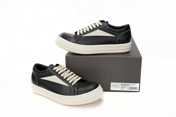 R*ck0wens EDFU Vintage Sneaks Leather Black Milk White RP01C5888LPOLVS-911