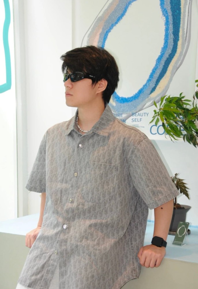 1:1 quality version All-Over Print Cotton Lapel shirt & shorts set 28961254