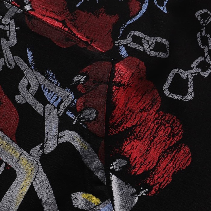 Chain Dog Print Washed Version Hoodie 28746799
