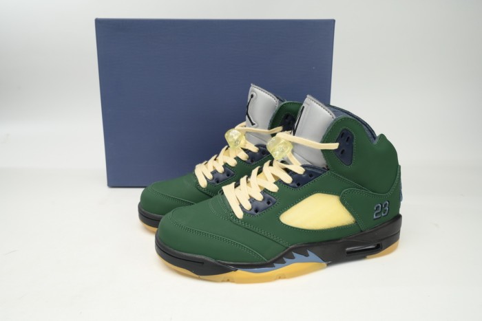 [plus-size shoes] Jordan 5   Michigan State  Green Leather Basketball Shoes 29035478