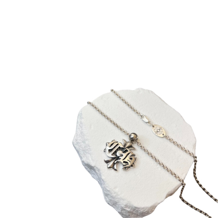 28203347 Alphabet Cross Pendant Necklace