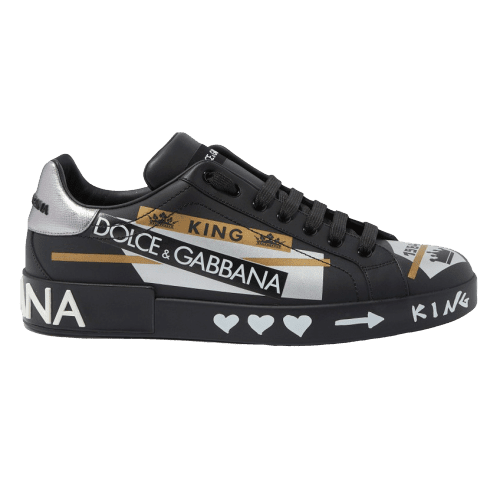 DOLCE G@BB@N@ PORTOFINO SLIP-ON SNEAKERS IN PRINTED CALFSKIN DG33