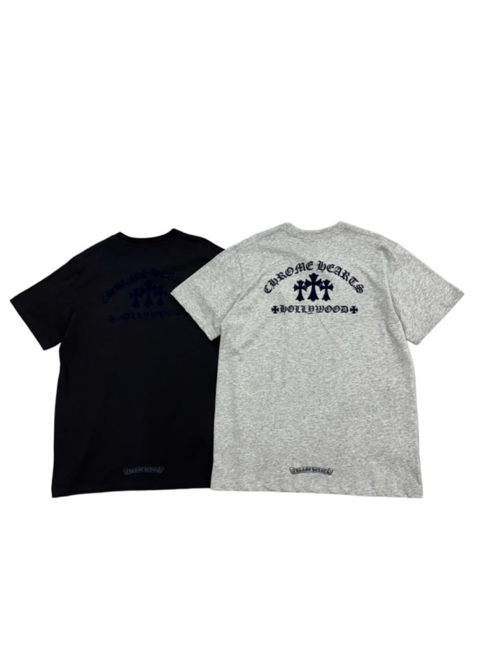 1:1 quality version Tokyo Paris Limited Embroidery Cross Curved Sanskrit Flocked Cotton T-Shirt 2 colors 29093524