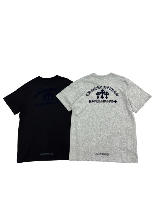 1:1 quality version Tokyo Paris Limited Embroidery Cross Curved Sanskrit Flocked Cotton T-Shirt 2 colors 29093524