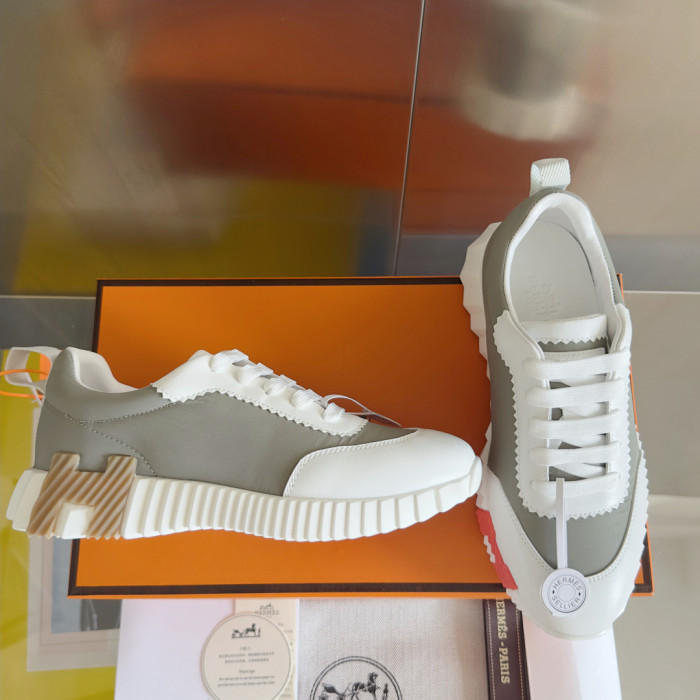 [plus-size shoes]Bouncing Couple Style Mixed Material Breathable Casual Sneakers 3 colors 29085233