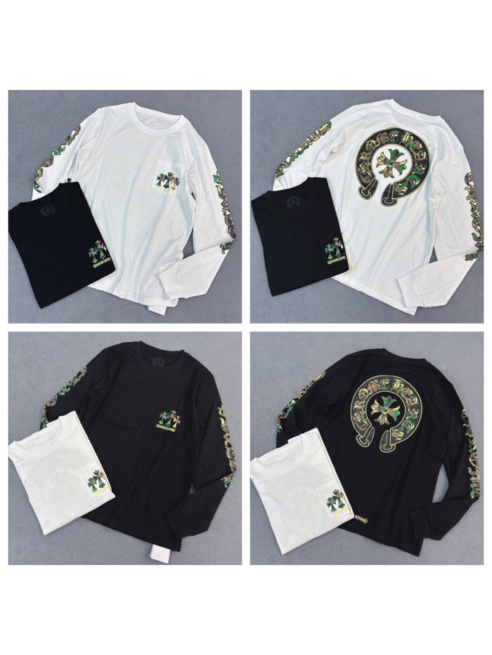 1:1 quality version New Sanskrit Letter Camouflage Print Long Sleeve T-Shirt 2 colors