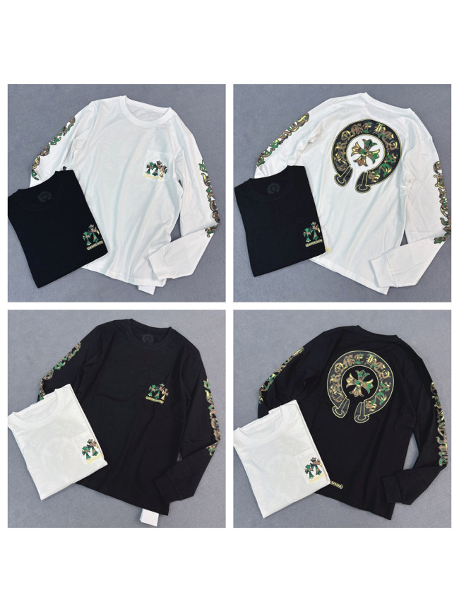 1:1 quality version New Sanskrit Letter Camouflage Print Long Sleeve T-Shirt 2 colors