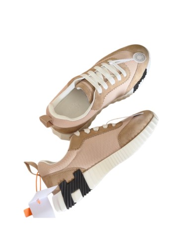 [plus-size shoes]Bouncing Nude Pink Suede & Mesh Couple Style Breathable Sneakers 29085243