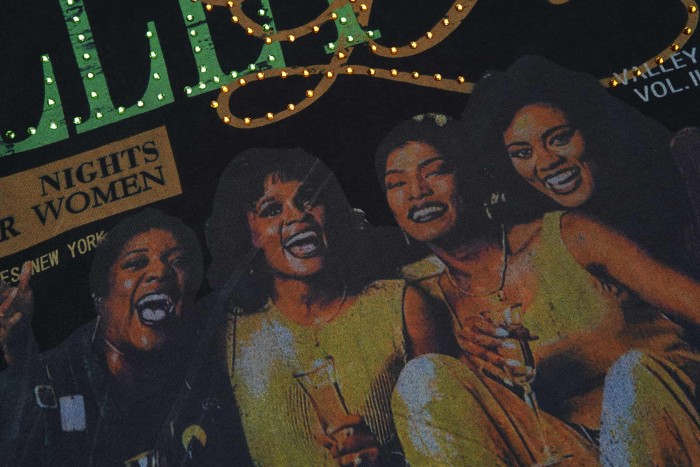 Vintage Black Female Celebrities Rhinestone Print Washed Tee 29077573