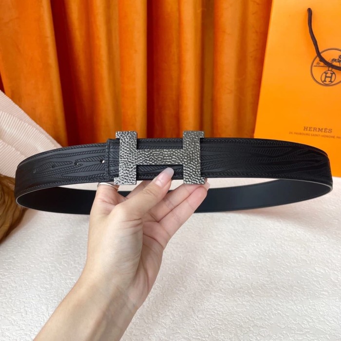 1:1 quality version Forged H-shaped Buckle Double-sided Belt【Width 3.8 cm】3 colors 28688397
