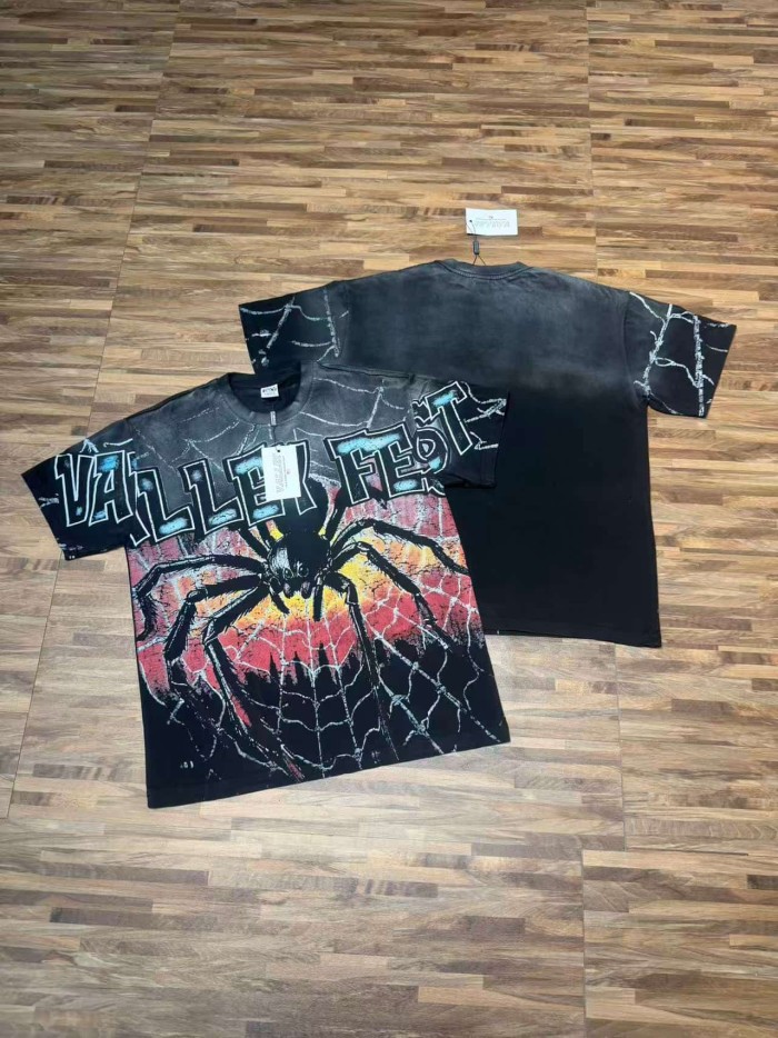 Giant Spider Web Print Washed Tee 29047372