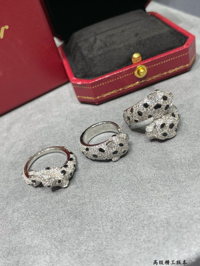 1:1 quality version C@rtier double-headed leopard ring