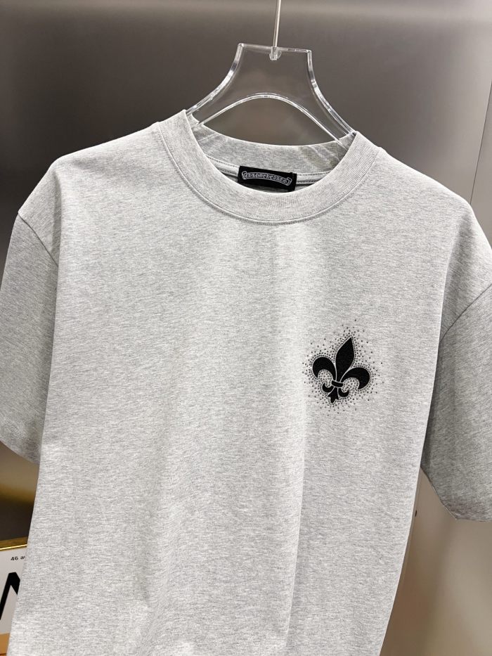 1:1 quality version Sanskrit Horseshoe & Fleur-de-lis Rhinestone Printed  Vintage Tee 3 colors 29082450
