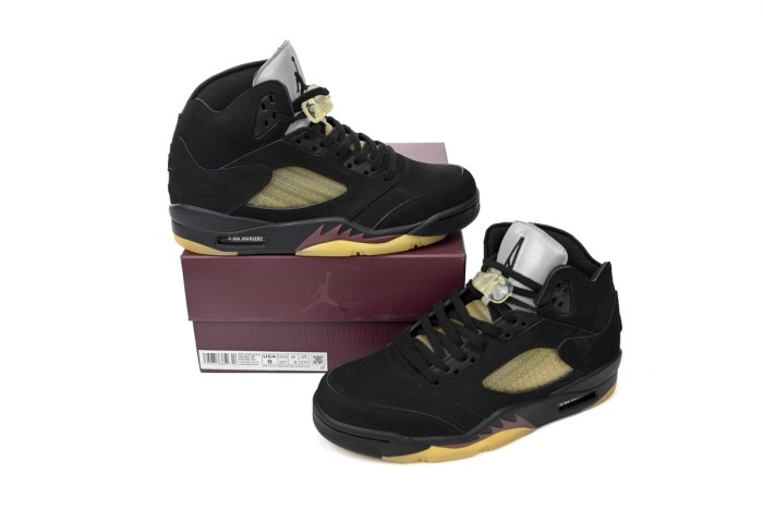 [plus-size shoes] 1:1 quality version Jordan 5  x AMM  Dusk  Black & Burgundy Basketball Shoes 29035220