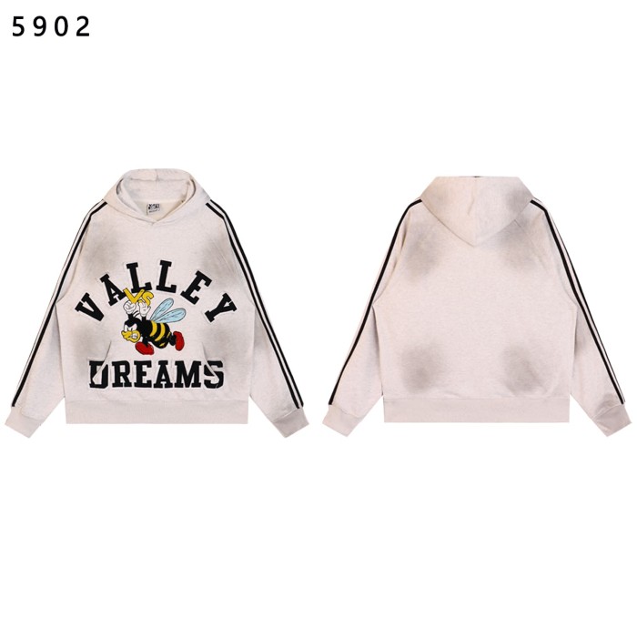 Angry Bee Print Washed Version Hoodie & Pants Set 4 colors 28705419