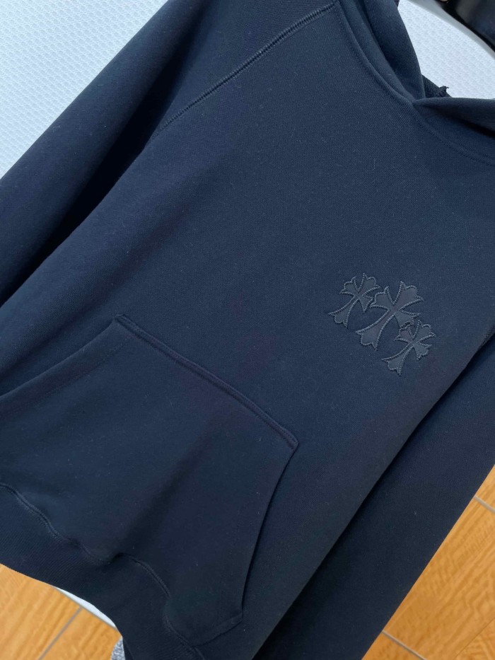 1:1 quality version French Terry Cross Patch 3D Embroidered Hoodie 2 colors 28938242