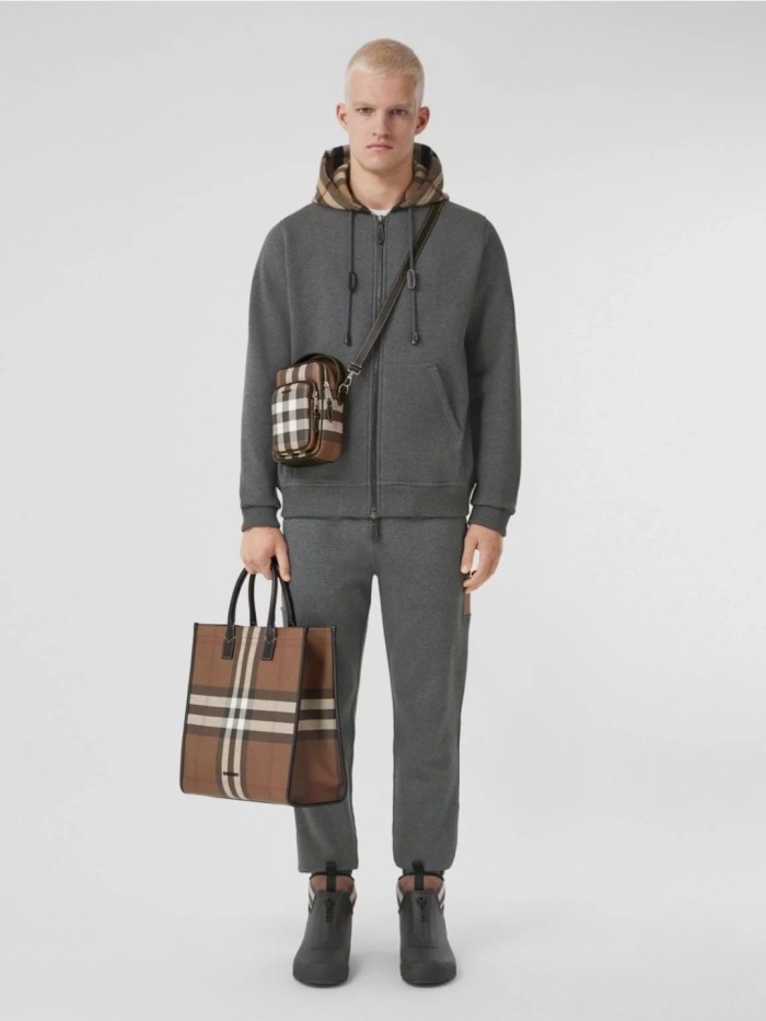 1:1 quality version Plaid Patchwork Zipper Hoodie 3 colors  28478620