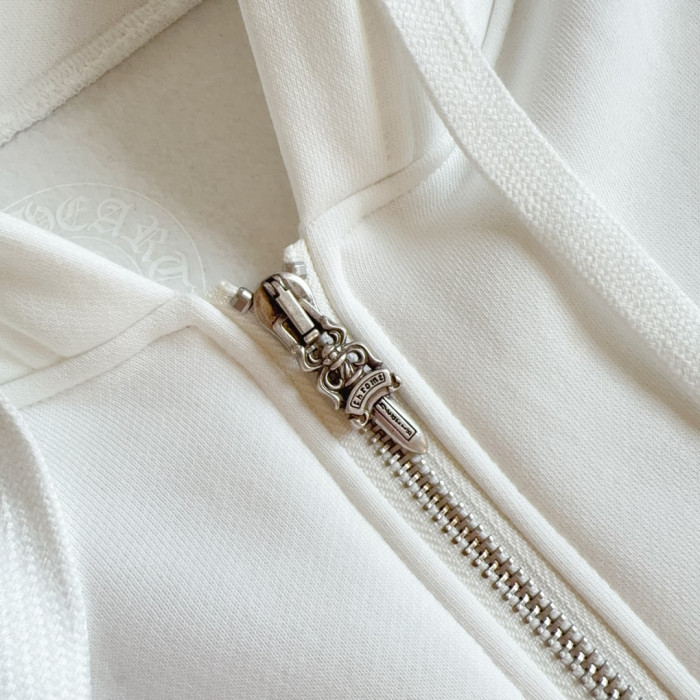 1:1 quality version Classic Scroll Print Zipper Hoodie 28661303