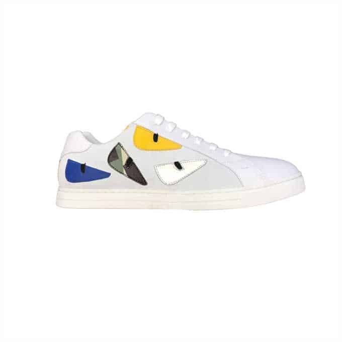 FEND1 MONSTER EYES LOW-TOP TRAINERS SNEAKERS IN WHITE   FD06