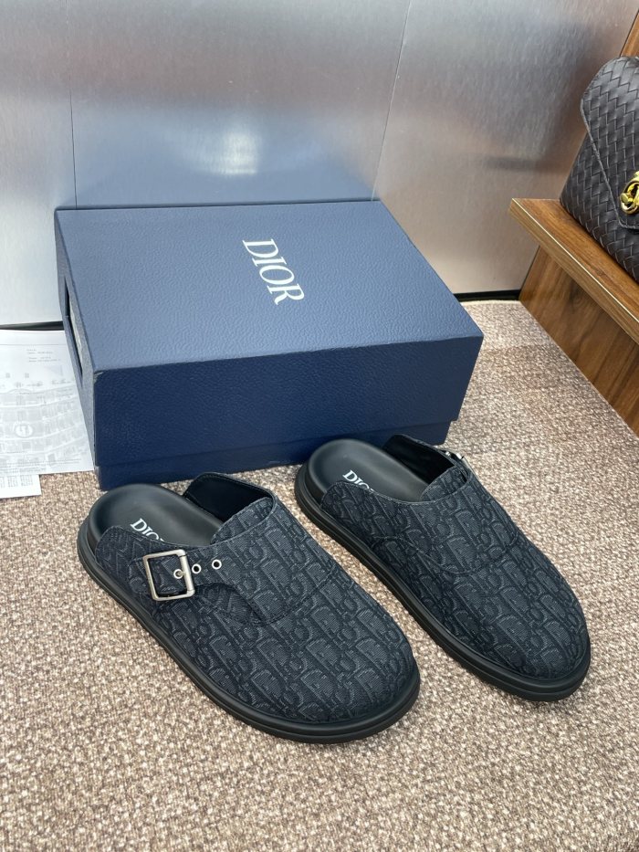 1:1 quality version Aqua Leather Oblique Slippers 2 colors 28691974