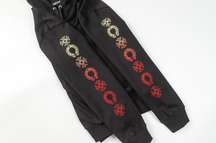 Horseshoe Cross Sanskrit Print Hooded Sweatshirt
