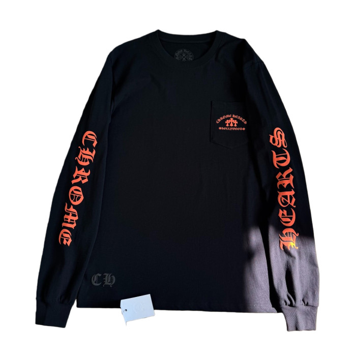 1:1 quality version Orange Logo Print Long Sleeve T-Shirt 2 colors 28673866