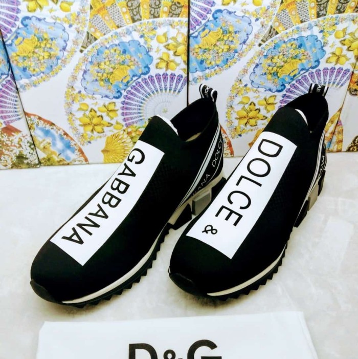 DOLCE    G@BB@N@ STRETCH MESH SORRENTO SNEAKERS WITH LOGO   DG46