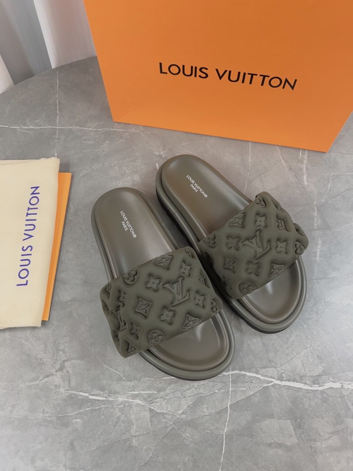 1:1 quality version 3D nylon embossed non-slip slippers 6 colors 22787278