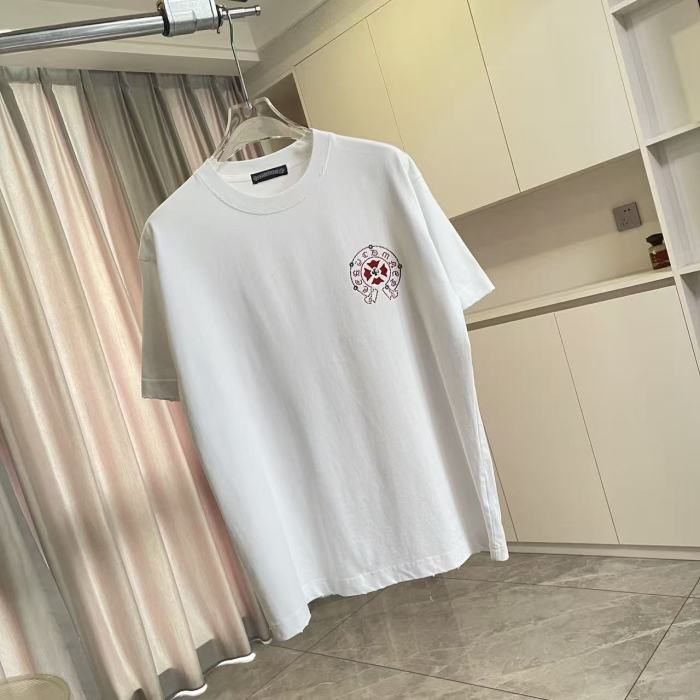 1:1 quality version Red Sanskrit Horseshoe Cross Logo Printed  Vintage Tee 4 colors 29082421