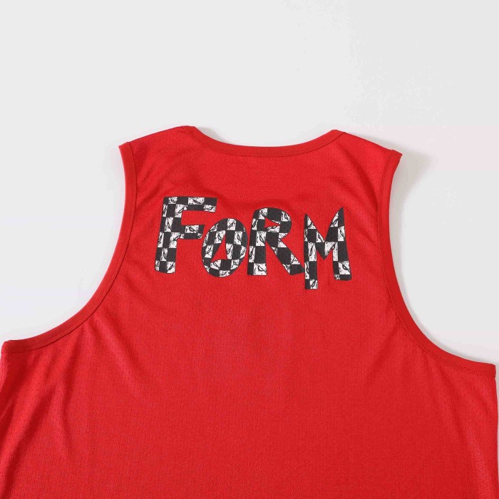 1:1 quality version TEAM Letter Print Reversible Red Mesh Sleeveless Tank Top Vest 29082295