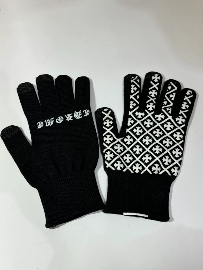 Black and White Cross Gloves 28773729